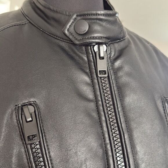 Express Leather Puffer Winter Moto Jacket - Picture 8 of 10